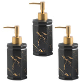 Kuber Industries Liquid Soap Dispenser | Handwash Soap Dispenser | Soap Dispenser for Wash Basin | Shampoo Dispenser Bottle | Bathroom Dispenser Bottle | 350 ml | Pack of 3 | Black